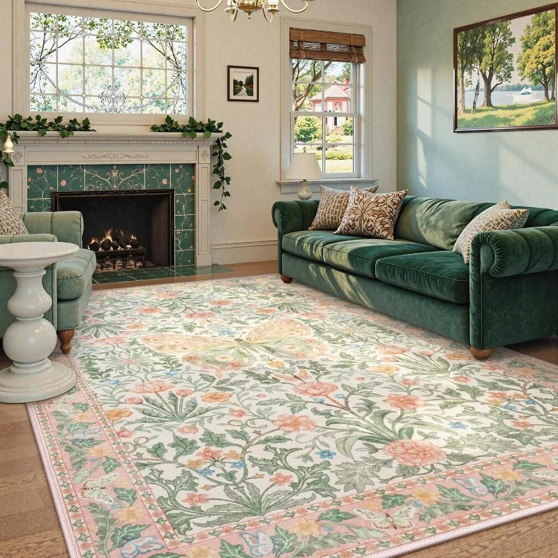 Tapis Floral Papillon Doux et Antidérapant – Référence : 748392