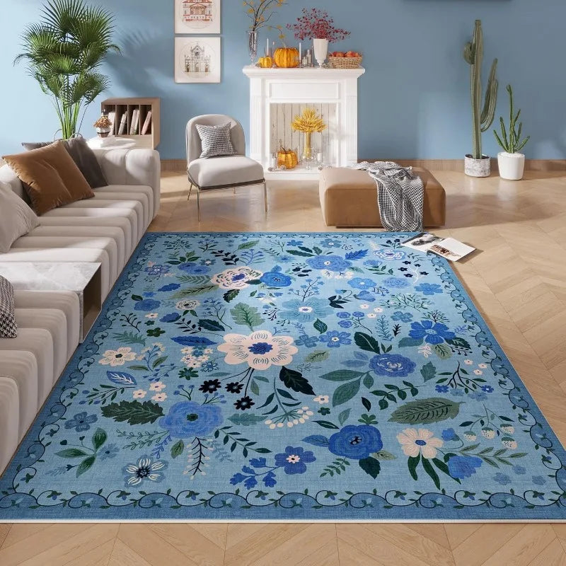 Tapis Floral Rétro Lavable Machine et Doux – Référence : 483216