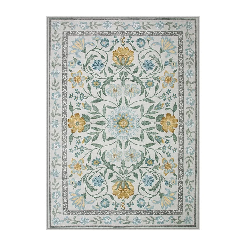 Tapis Floral Doux et Lavable en Machine – Référence : 738495