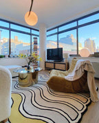 Tapis Géométrique Arc-en-Ciel Doux et Antidérapant – Référence : 482356