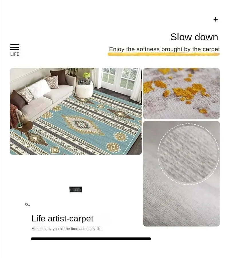Tapis Bohème / Oriental Velours Antidérappant et Lavable – Référence : 582461