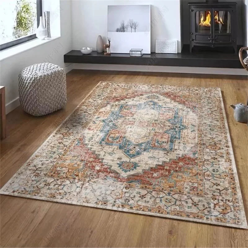 Tapis Bohème / Oriental Velours Lavable et Antidérapant – Référence : 654321