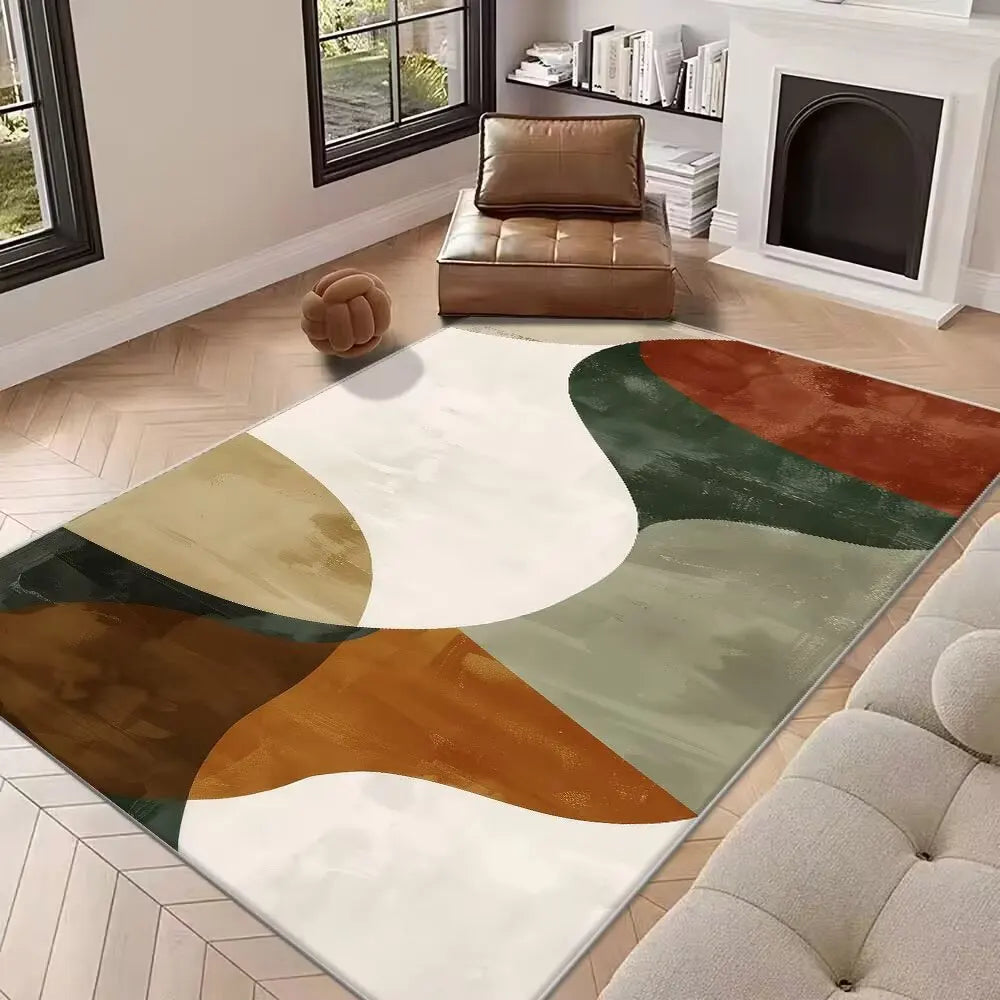 Tapis Géométrique Moderne Antidérapant et Stylé – Référence : 458612