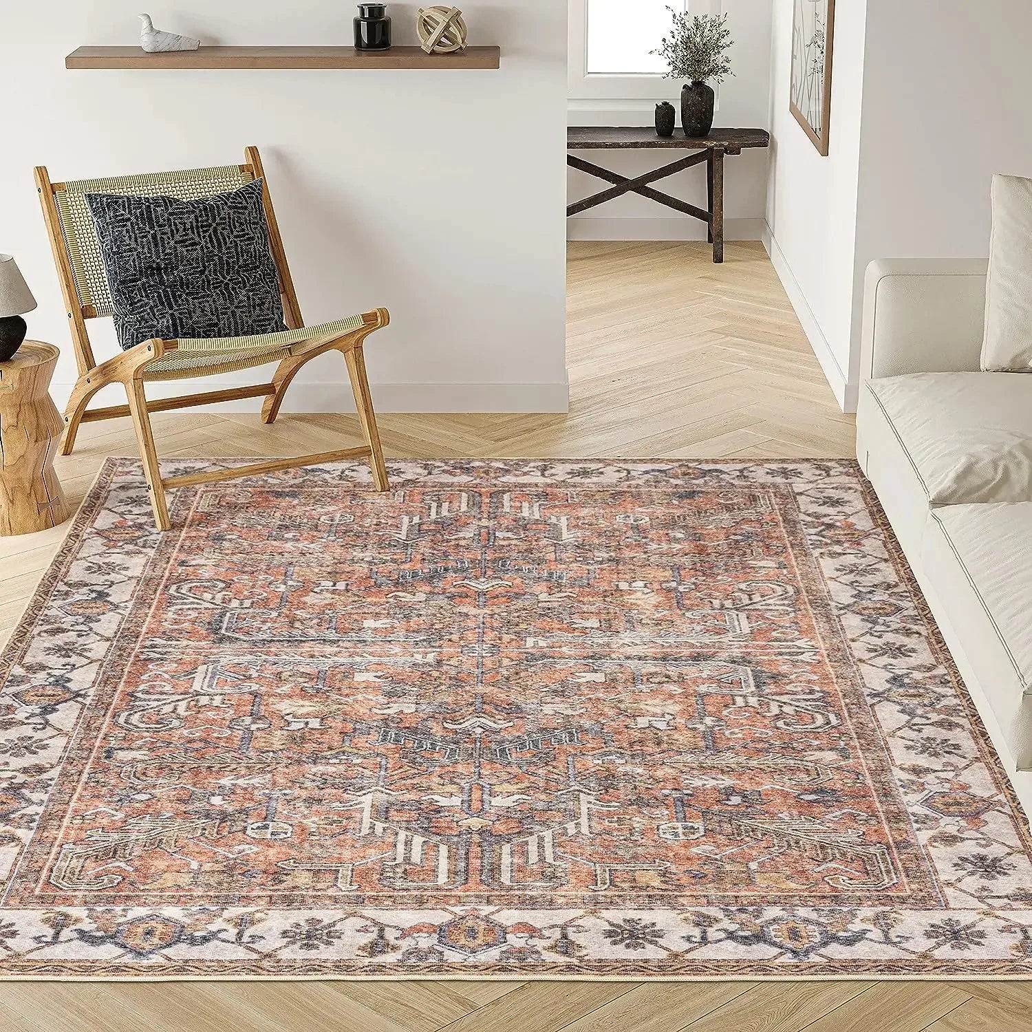 Tapis Bohème / Oriental Vintage et Antidérapant – Référence : 547812